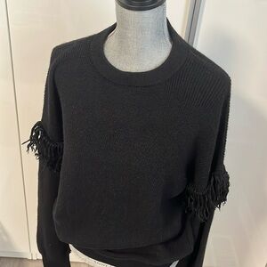 TORY BURCH NWOT Alpaca Wool and Silk Crew Neck Sweater Tassel, Size M